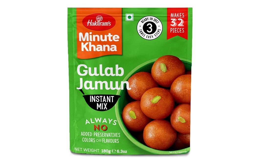 Haldiram's Minute Khana Gulab Jamun Instant Mix   Pack  180 grams